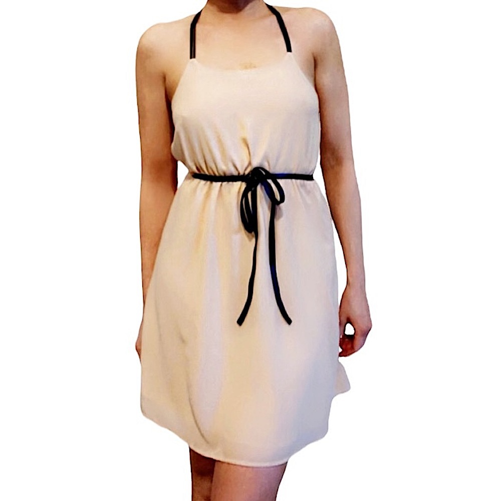 Rehab Open cage back dress in peach